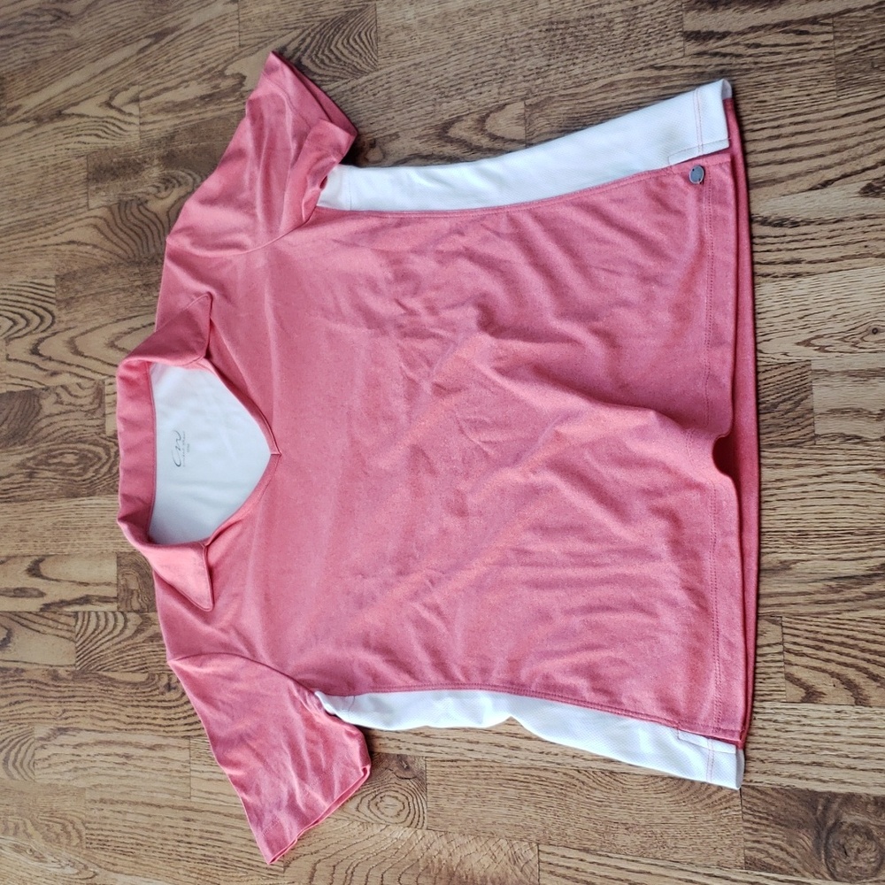 (M) Cracked Wheat Collared Sporty Top Breathable Golf Athleisure Outdoor V Neck